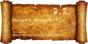 Hergert Kristóf névjegykártya