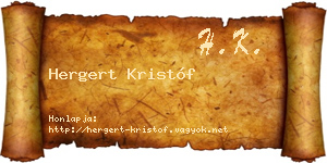 Hergert Kristóf névjegykártya
